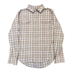 PAIGE Everett Flannel Shirt Men’s Large Velvet Stone Pattern-Mint Nordstrom